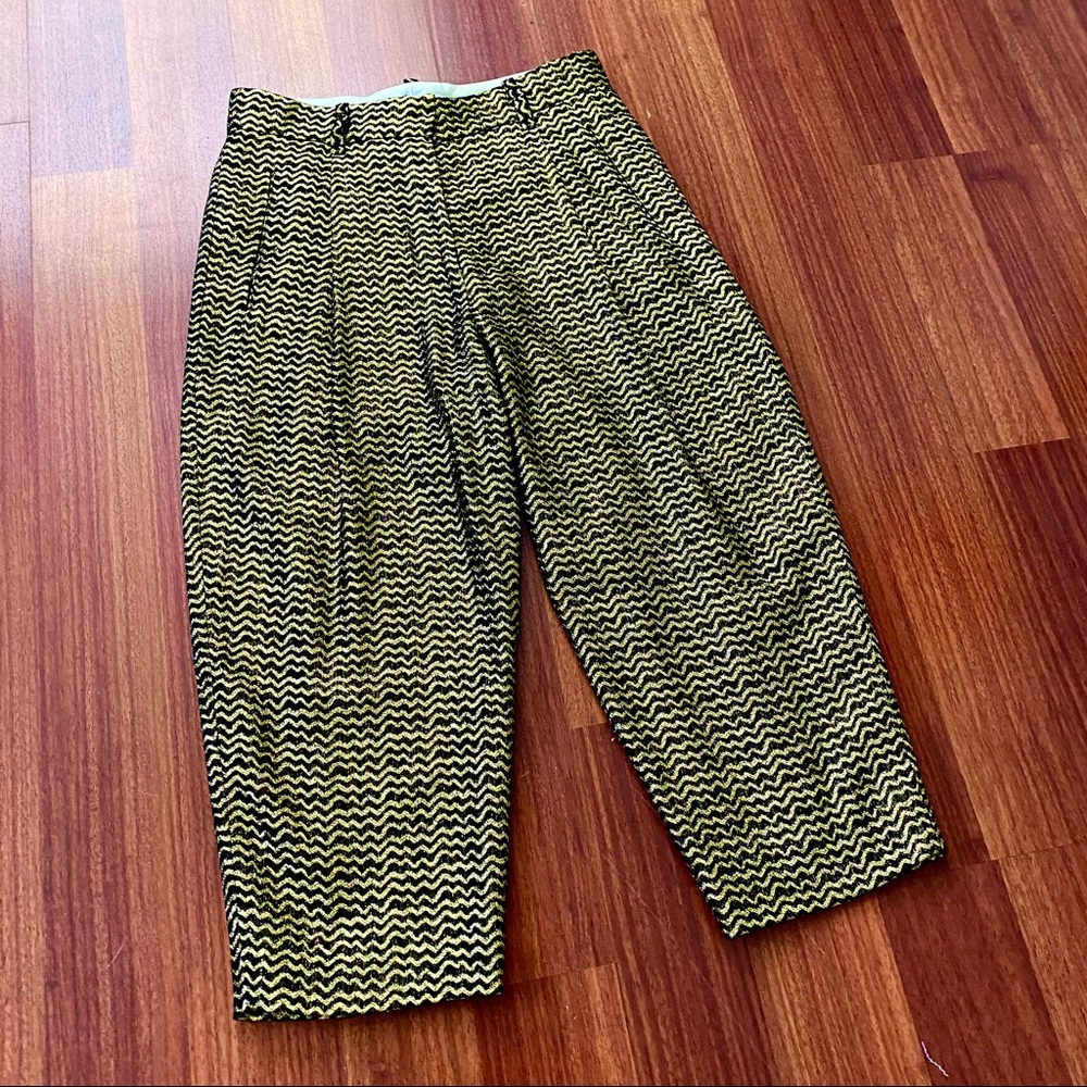 Marc Jacobs Gold High Waisted Cropped Ankle Pants